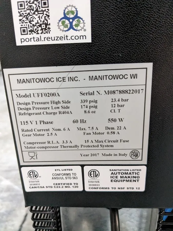 Manitowoc Ice Maker UFF0200A