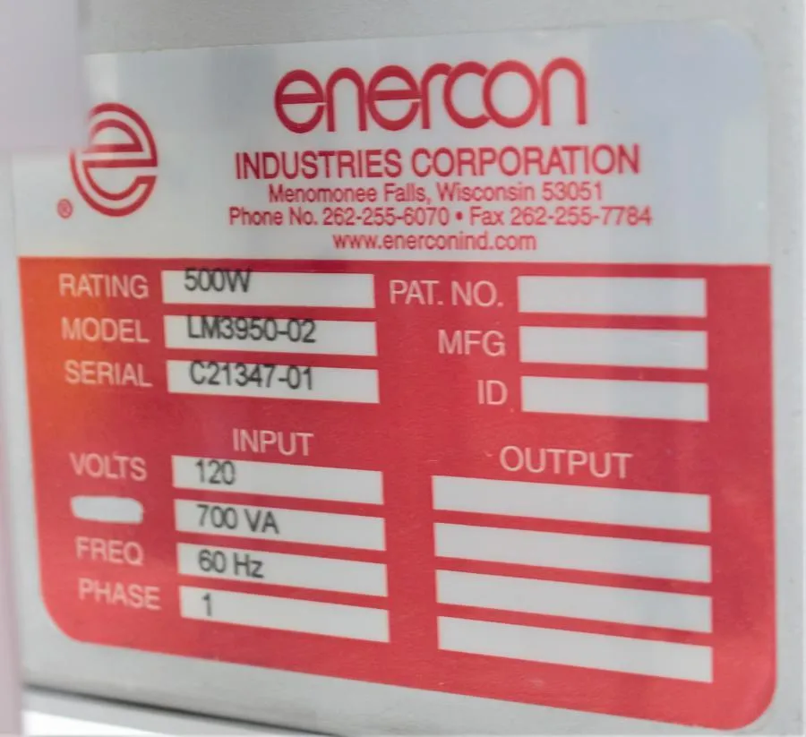 Enercon Semi-Automatic Table Top Cap Sealer CLEARANCE! As-Is