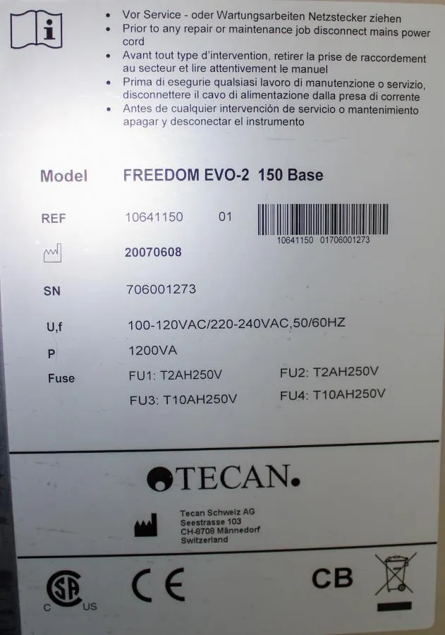 TECAN Freedom EVO-2 150 Liquid Handler System