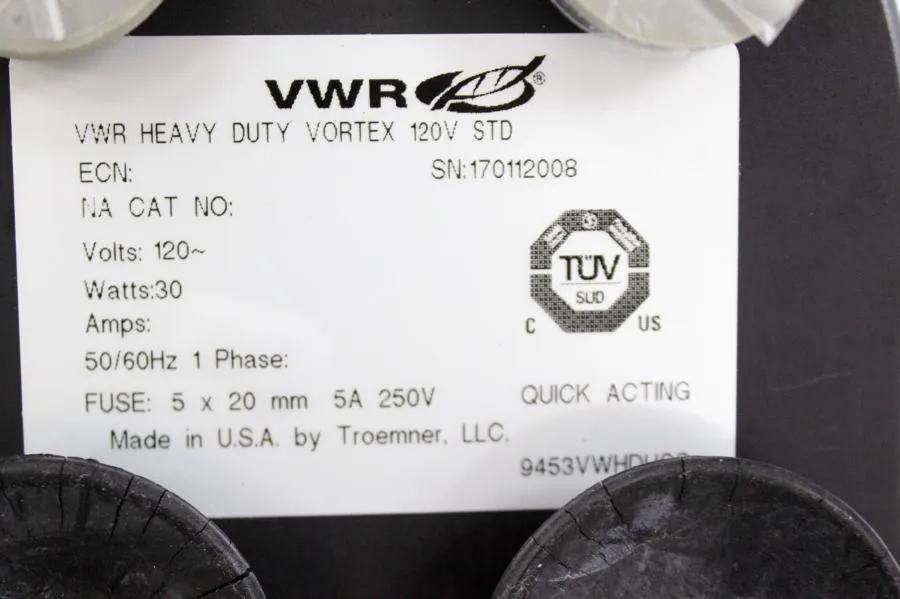 VWR Standard Heavy-Duty Vortex Mixer 97043-562 with Cup Head 300 - 3500 RPM