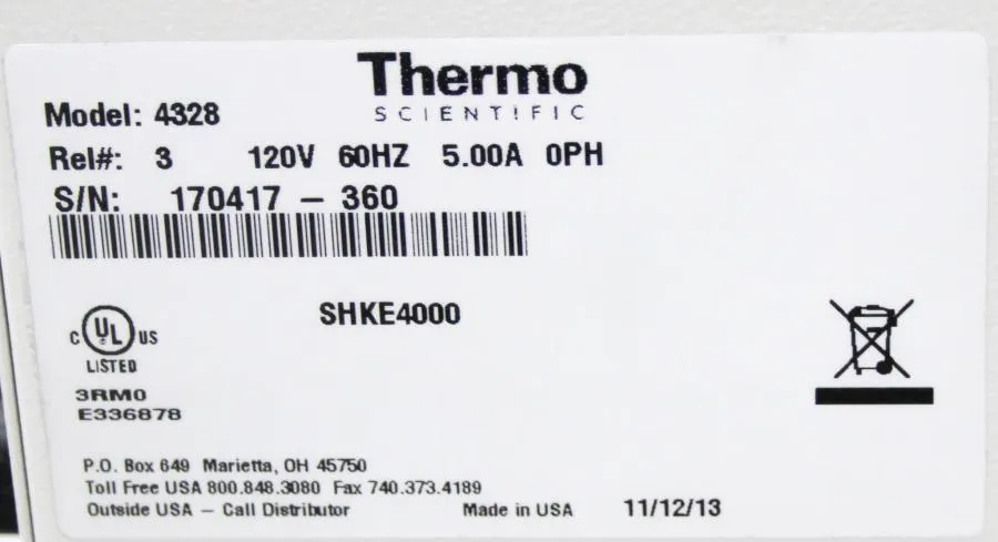Thermo Scientific MaxQ 4000 Large Incubated Orbital Shaker Model 4328