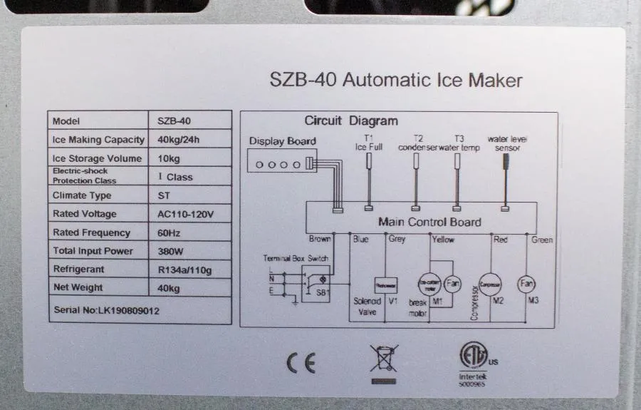 SPT Automatic Flake Ice Maker Model SZB-40 CLEARANCE! As-Is