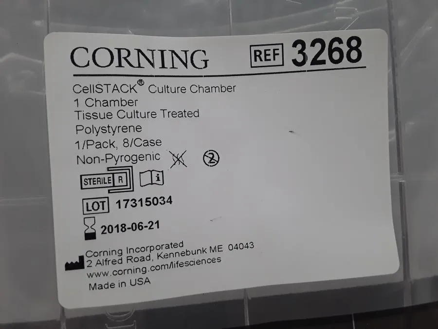 Corning CellSTACK Culture Chamber 3268 Tissue Culture Treated Polystyrene QTY-8