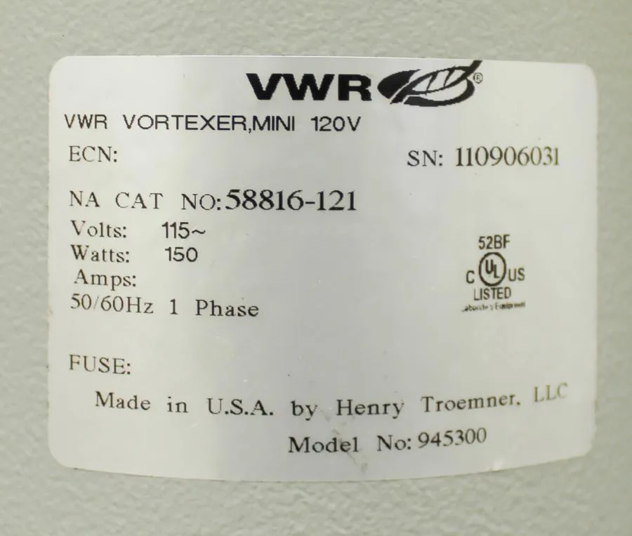 VWR Mini Vortexer model:58816-121