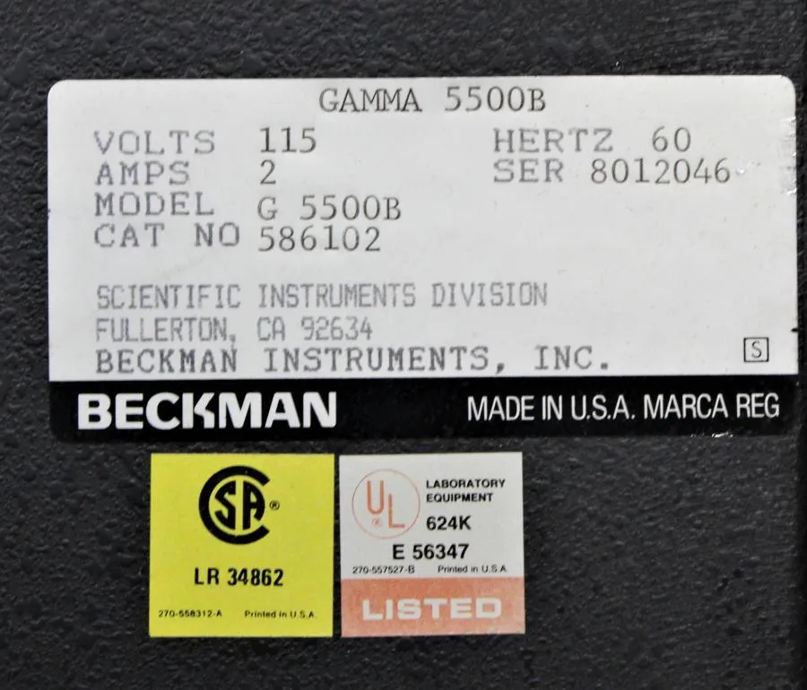 Beckman Coulter 5500B Gamma Counter