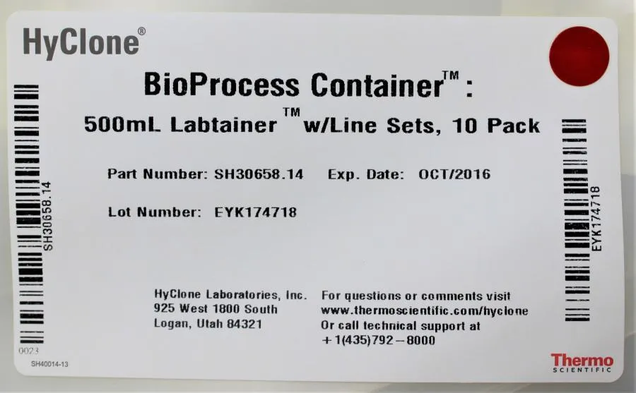 Thermo Scientific Hyclone BioProcess Container 500 CLEARANCE! As-Is