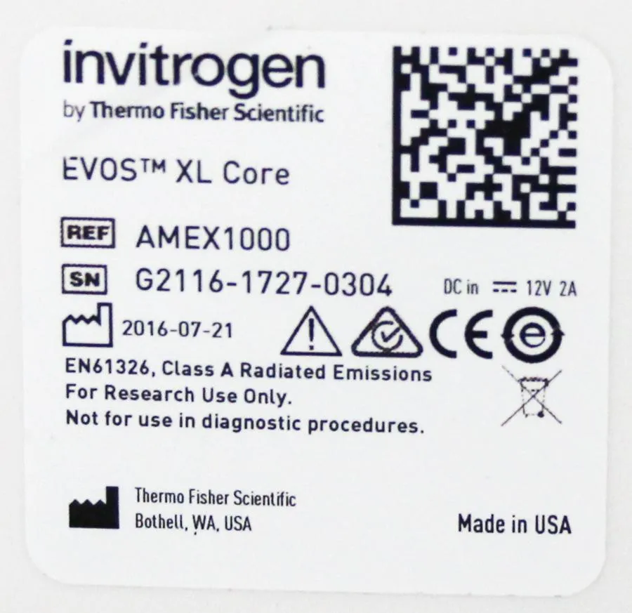 Thermo Invitrogen EVOS XL Core Imaging System AMEX1000