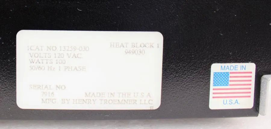 VWR Scientific Standard Heat Block, Cat. No. 13259-030