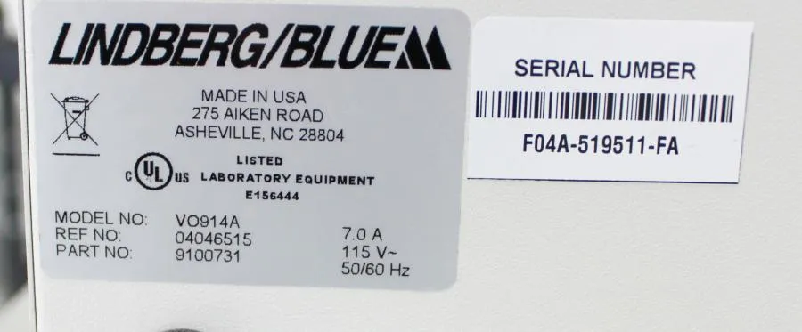 Thermo Scientific Lindberg Blue Vacuum Oven VO914A