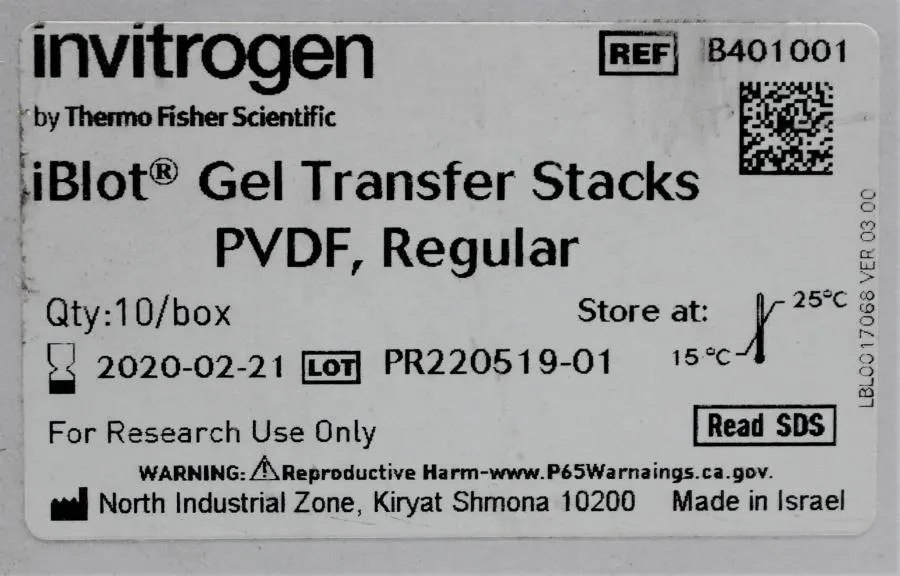 Invitrogen iBlot Gel Transfer Stacks PVDF Mini iB401001