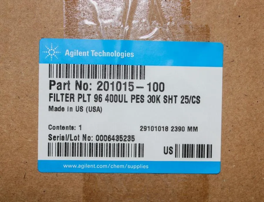 Agilent technologies Filter PLT 96 400UL PES 30K SHT 25/cs. 201015-100