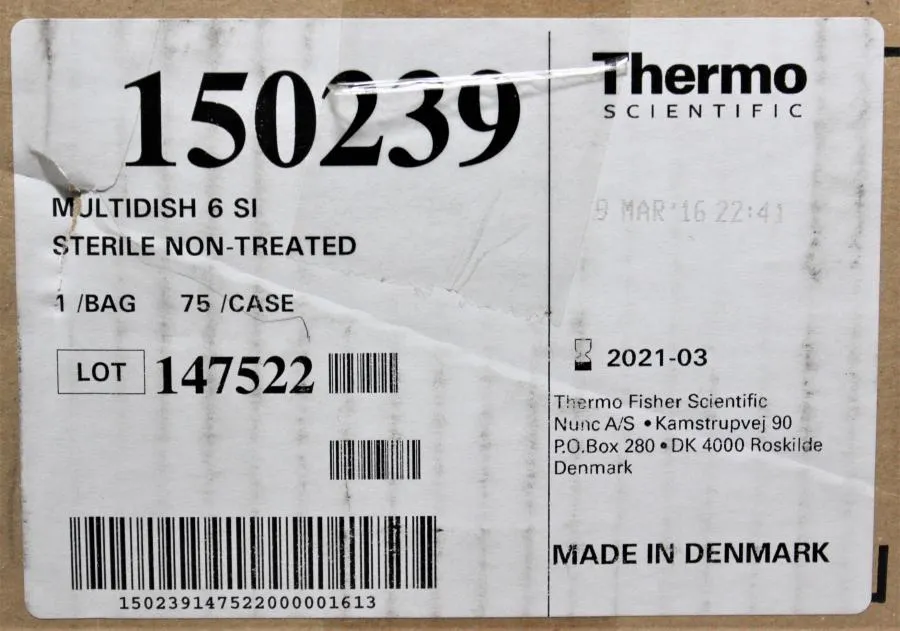 Thermo Scientific 6 SI Sterile Non-Treated Multidishes 150239 Qty 69