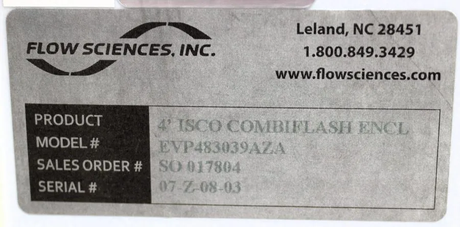 Flow Sciences 4' ISCO CombiFlash Enclosure Model EVP483039AZA