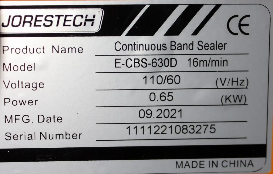 JORESTECH Continuous Band Sealer  E-CBS-630D