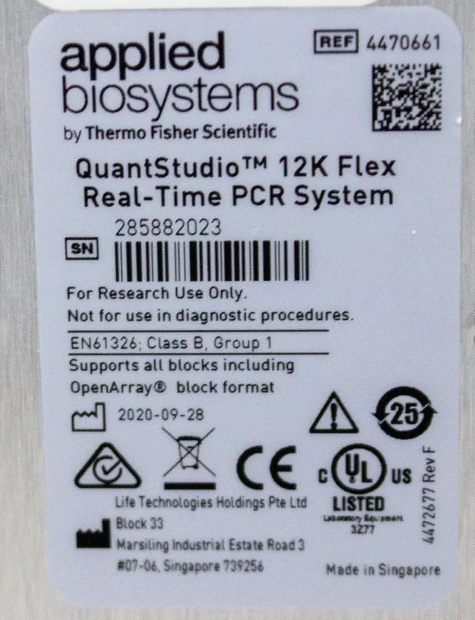 2020 Applied Biosystems QuantStudio 12K Flex Real-Time PCR System