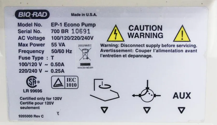 Bio Rad EP-1 Econo Pump Variable Speed Peristaltic Pump