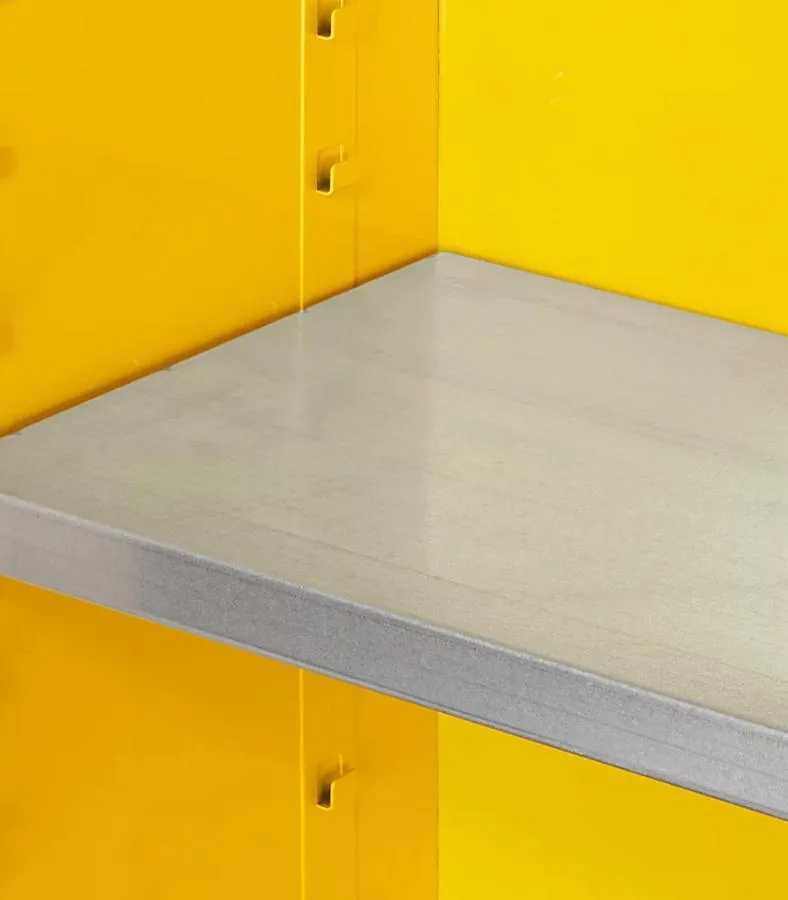 Uline Standard Flammable Storage Cabinet-manual Doors, Yellow-30 Gal. H-1563M-Y