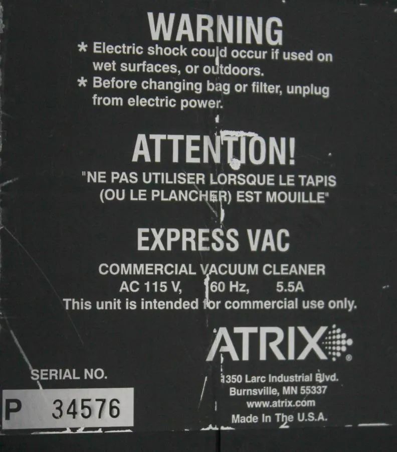 ATRIX Express Vac. Commercial vacuum Cleaner