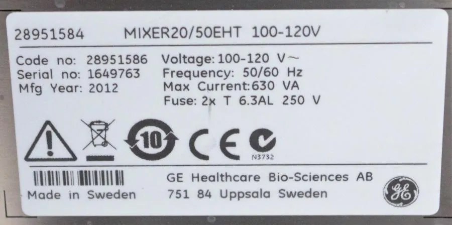 GE Healthcare Wave Mixer 20/50EHT 28951586