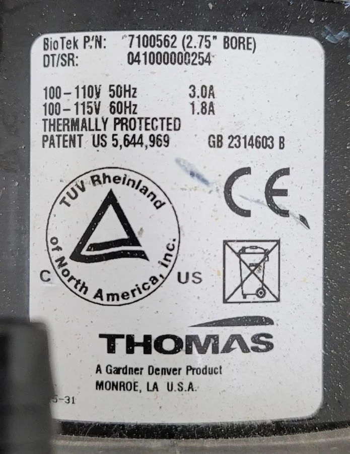 Thomas Oil-less 7100562 Piston Vacuum Pump