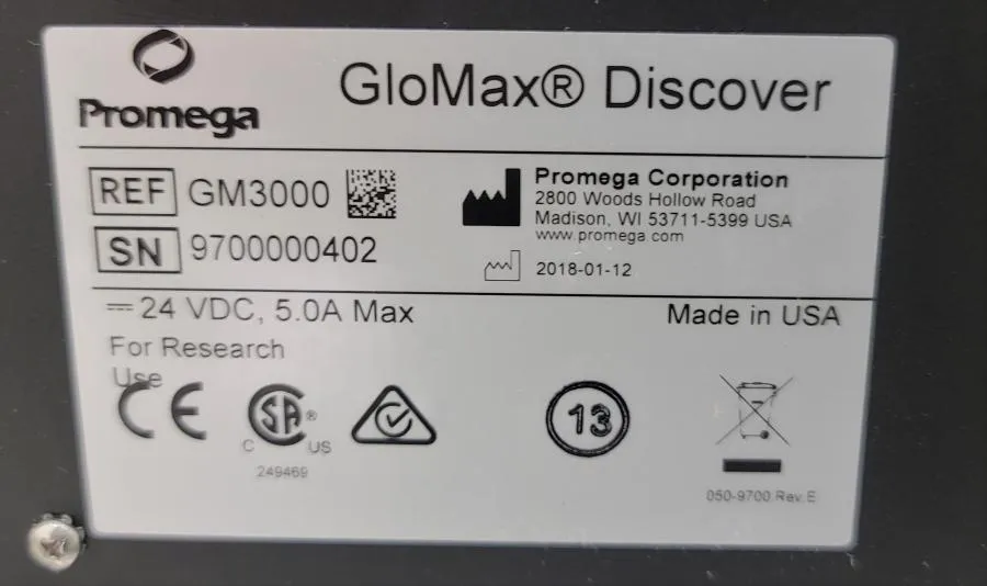 Promega Glomax Discover Microplate Reader CLEARANCE! As-Is