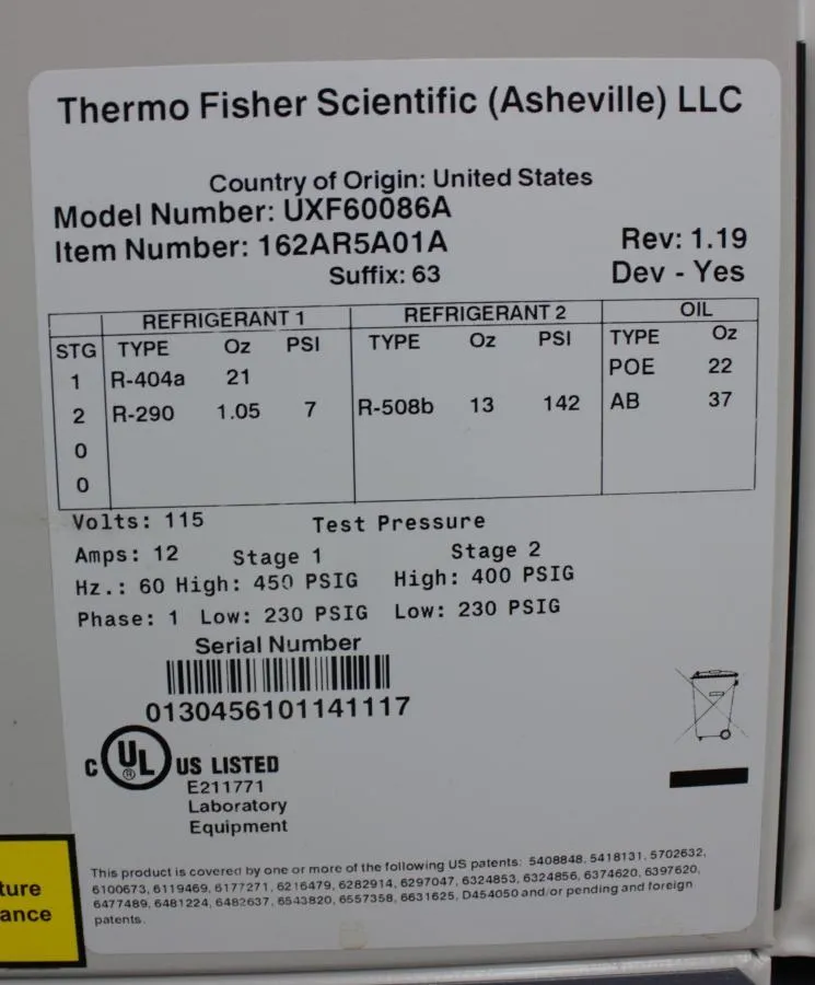 Thermo Scientific Ultra Low Freezer-80c