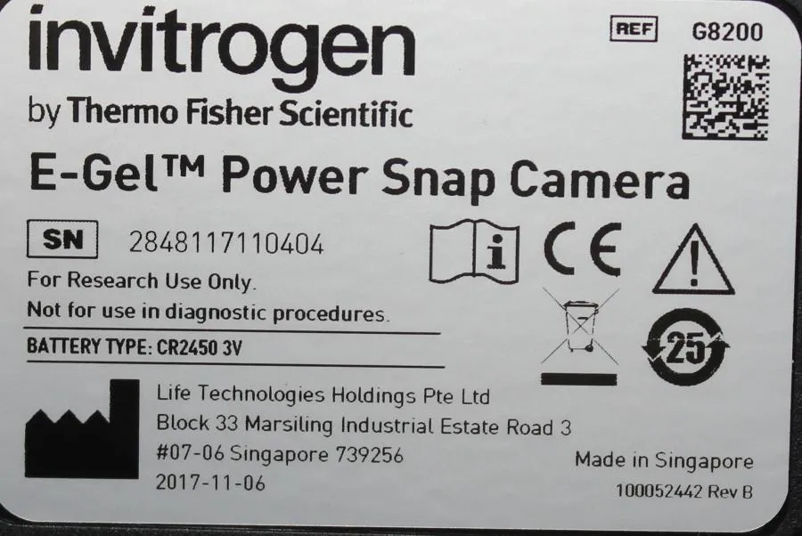 Thermo Fisher Scientific Invitrogen E-Gel Power Snap Camera G8200