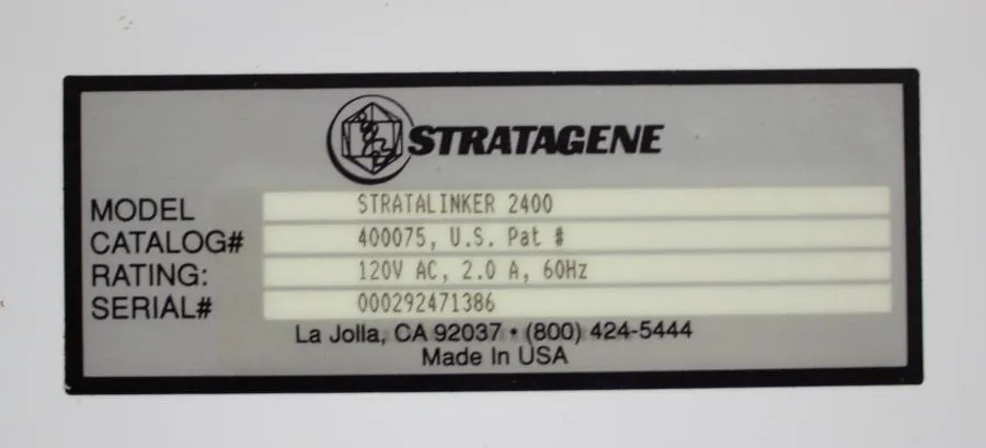 Stratagene UV Stratalinker Crosslinker 2400 CLEARANCE! As-Is