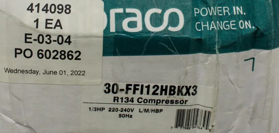 Embraco FFI12 HBK / R134 Refrigeration Compressor with accessories