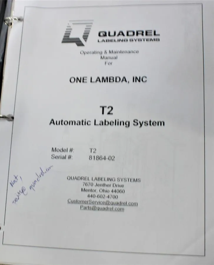 Quadrel Labeling ms T2 Tabletop Wrap Labeling CLEARANCE! As-Is