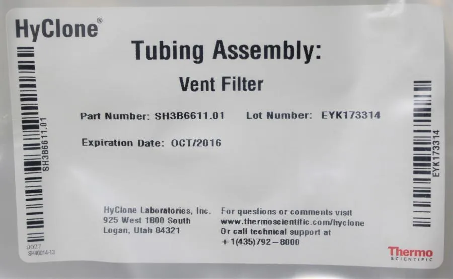 Thermo Scientific HyClone Tubing Assembly Vent Fil CLEARANCE! As-Is