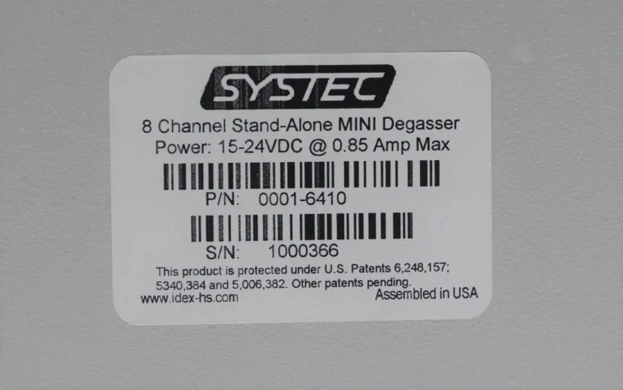 Systec 8 channel alone mini degasser