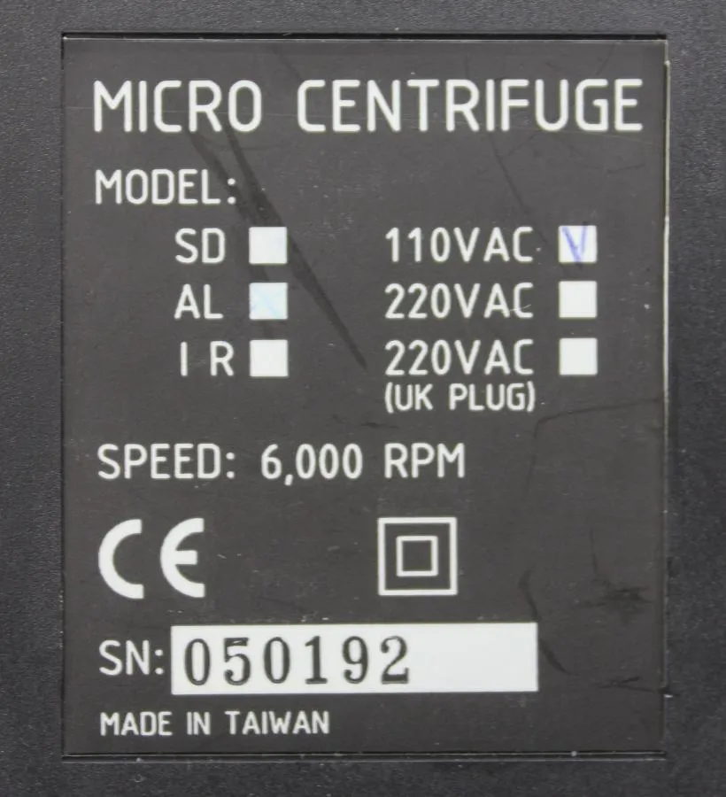 USA Scientific Micro Centrifuge AL with Speed 6,000 RPM
