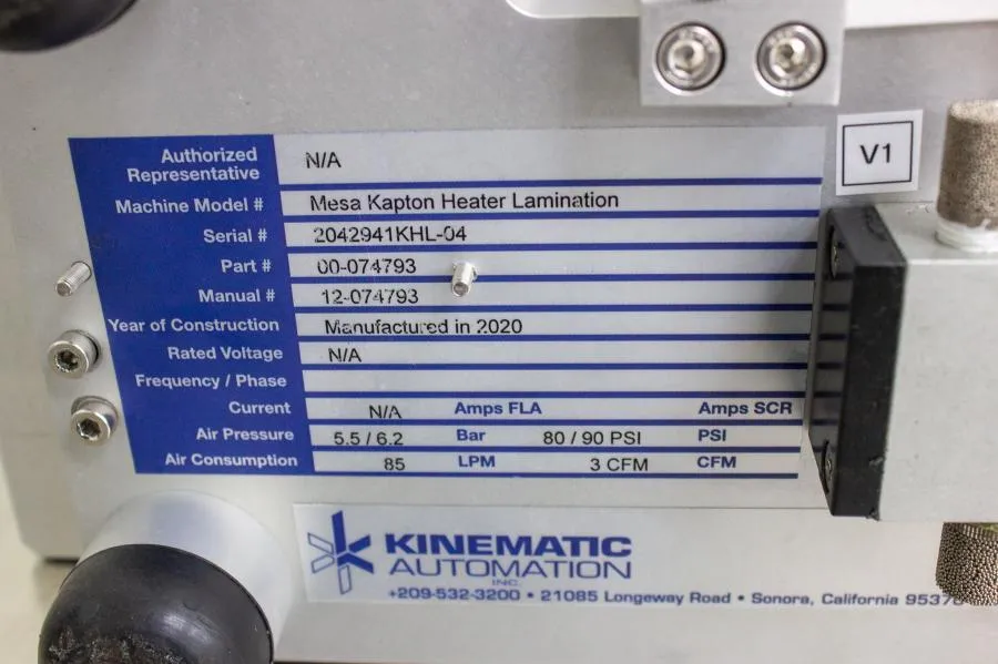 Kinematic Automation Mesa Kapton Heater Laminati CLEARANCE! As-Is
