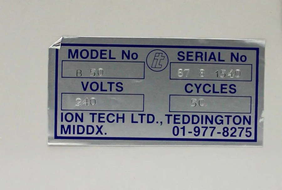it Ion tech High Voltage Ion Pump Power Supply model: B50