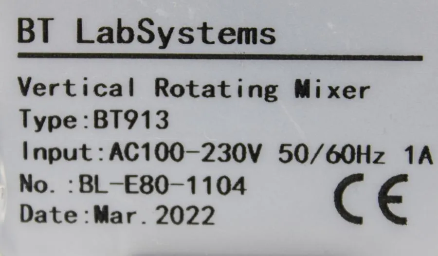 BT Lab Systems BT913 Vertical Rotating Mixer