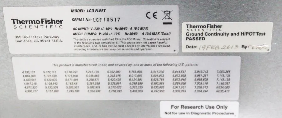 Thermo Scientific LCQ Fleet Ion Trap Mass Spectrometer