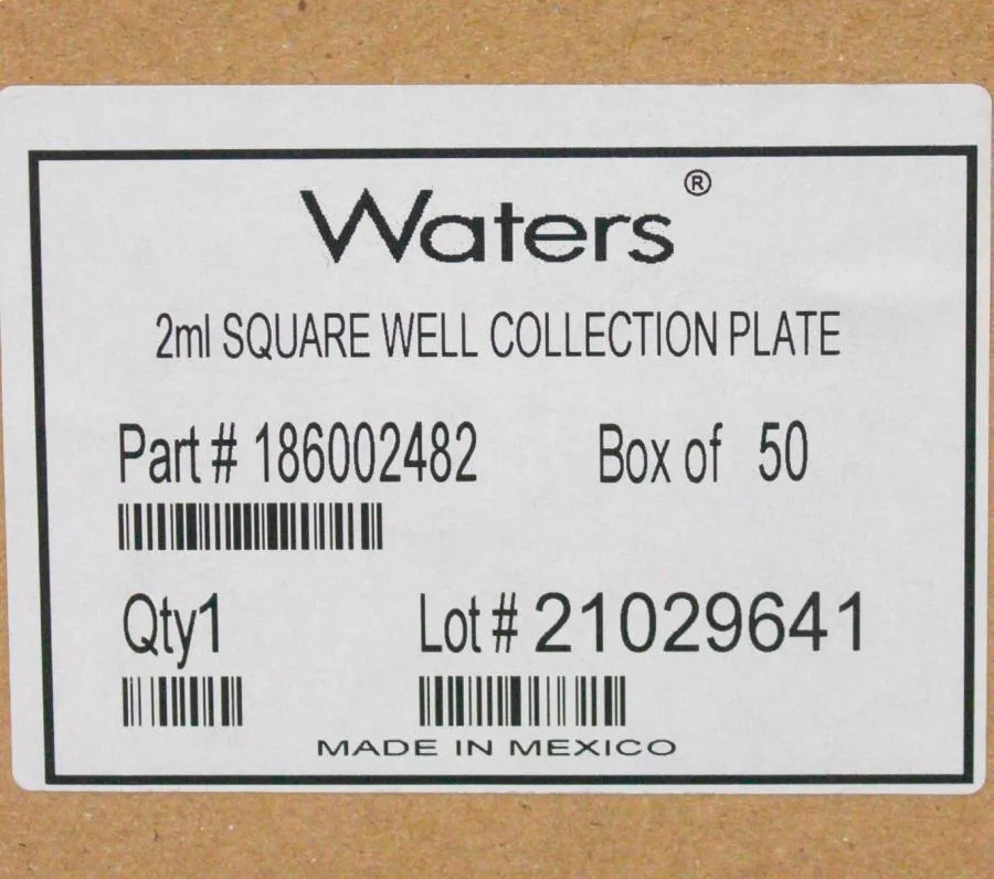 WATERS 2ml Square Well collection plate part# 186002482