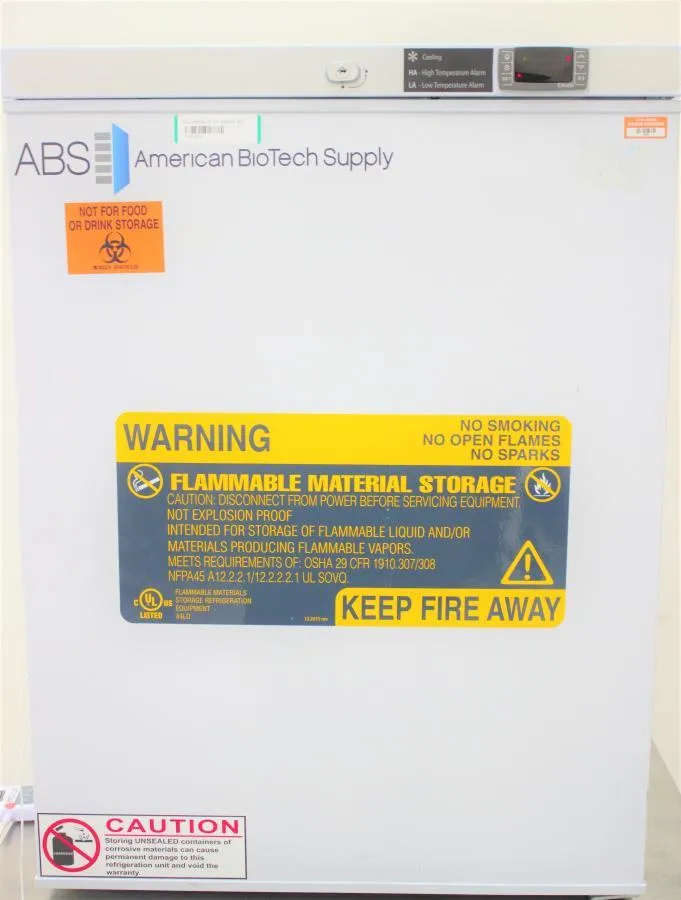 American Biotech  5 Cu Ft Undercounter Flammable Storage Refrigerator