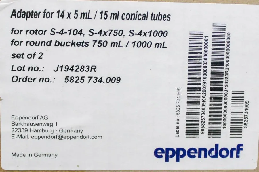 Eppendorf Adapter for 14 X 5 ml. / 15ml. Conical Tubes