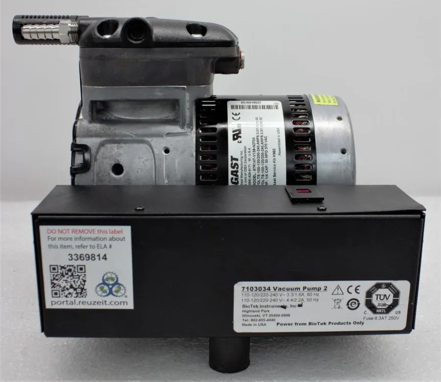 Gast/Biotek Vacuum Pump 120/230V CLEARANCE! As-Is
