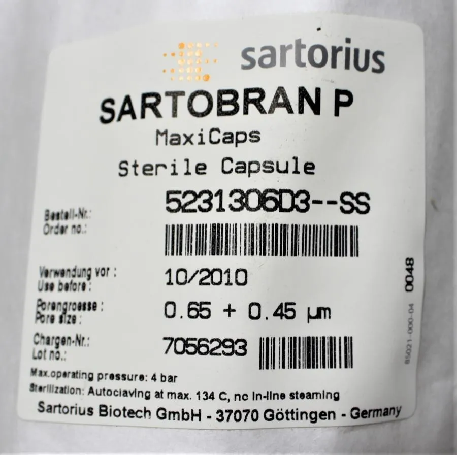 Sartorius Stedim Sartobran P MaxiCaps Sterile Capsule 5231306D3-SS
