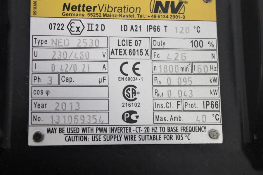 Martin Vibration NEG2530 Electric External Vibrat CLEARANCE! As-Is