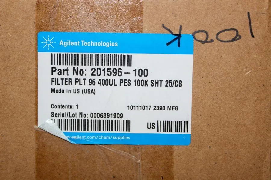 Agilent technologies Filter PLT 96 400UL PES 100K SHT 25/cs. 201596-100