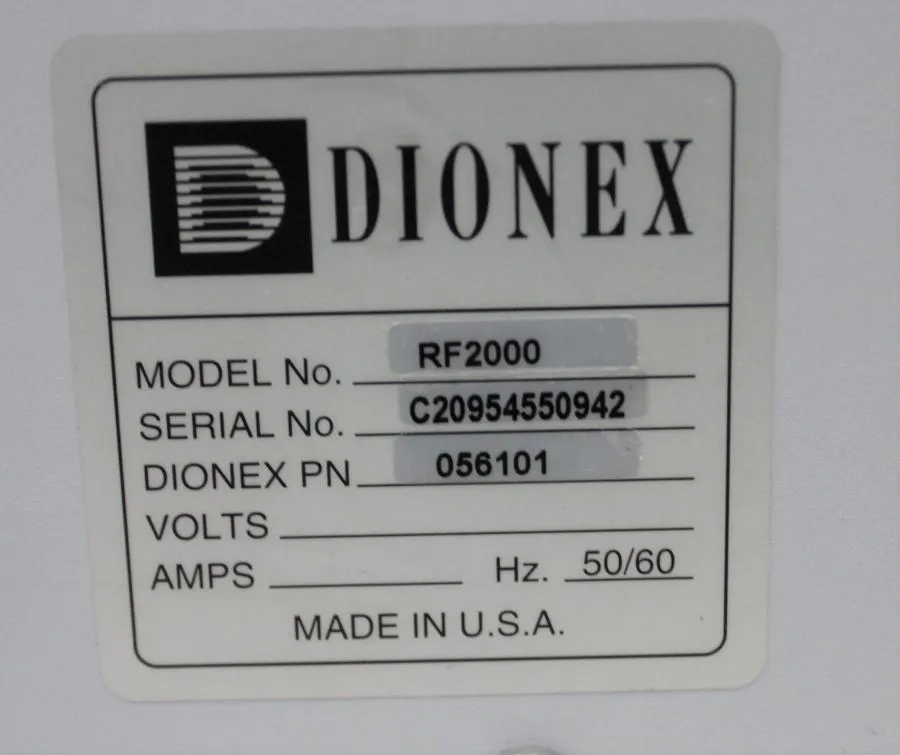 Dionex RF-2000 Fluorescence Detector
