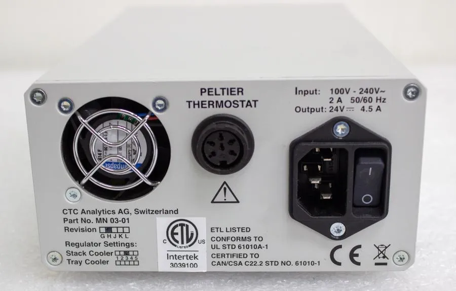 CTC Analytics Peltier Thermostat Power Supply for PAL Stack Cooler P/N MN 03-01