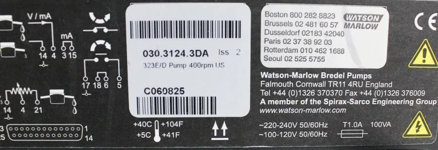 Watson Marlow 323E/D Peristaltic Pump 400rpm w/ 313 DW Pumphead