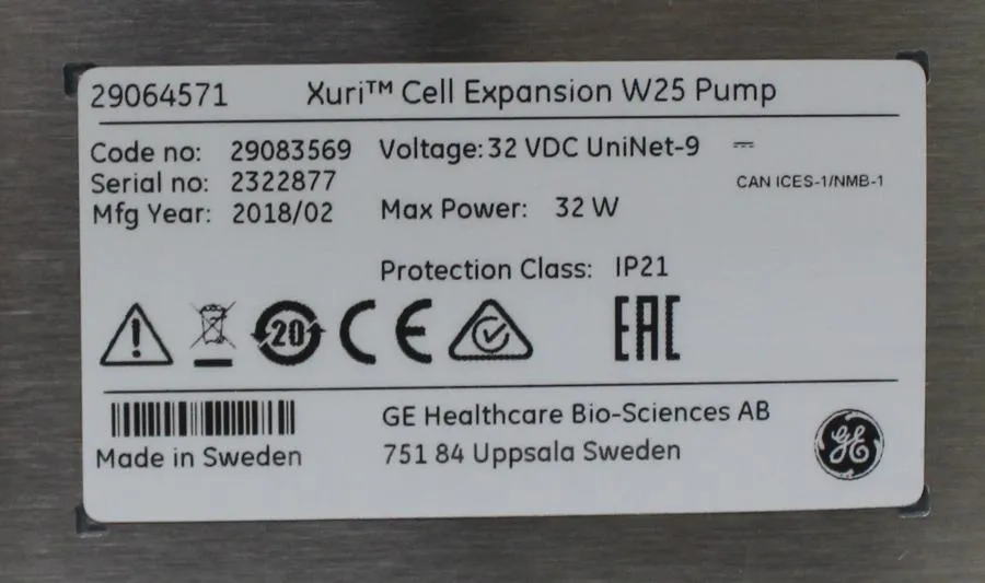 GE Healthcare Xuri Cell Expansion System with Pump/CBCU Full and  W25/ 29064568