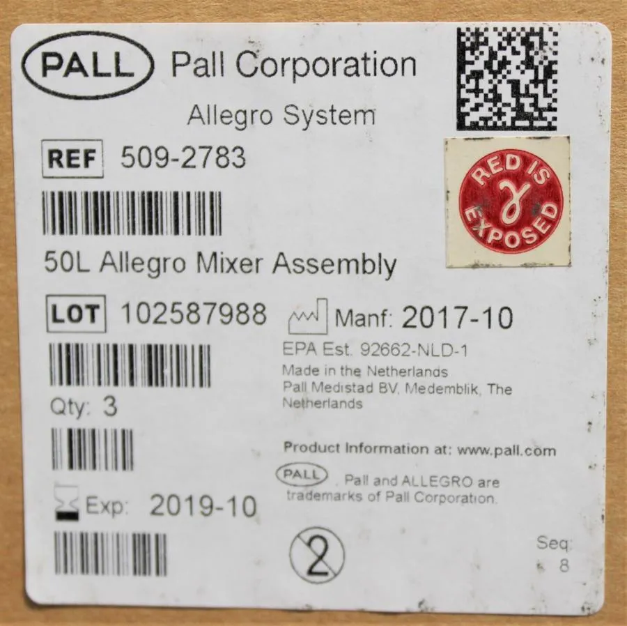 Pall 50L Allegro Mixer Assembly 509-2783
