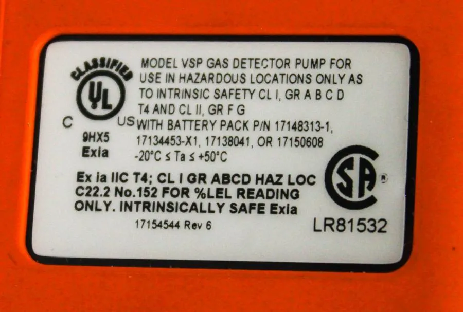 Industrial Scientific Ventis VSP as detector Pump